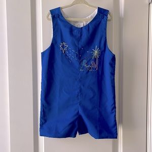 THE PROPER PEONY ROYAL BLUE EMBROIDERED JOHN JOHN/ SHORTALL *SIZE 3T